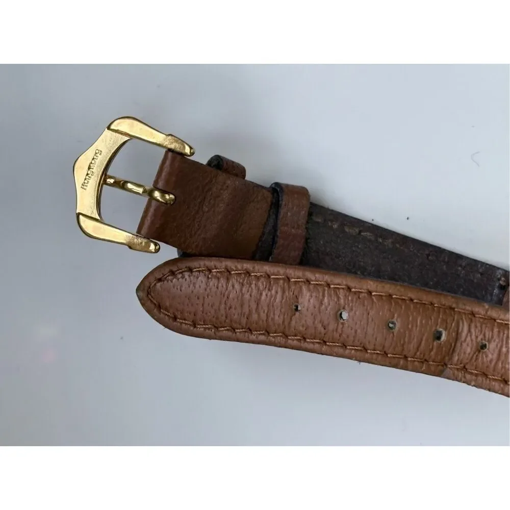 1980s Eddie Bauer For Gruen Tank Watch Leather Strap Vintage Wristwatch - Picture 7 of 8